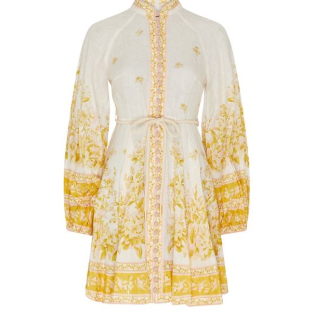 Zimmermann Golden floral mini dress AU 3 size 10-12 - Picture 2 of 2
